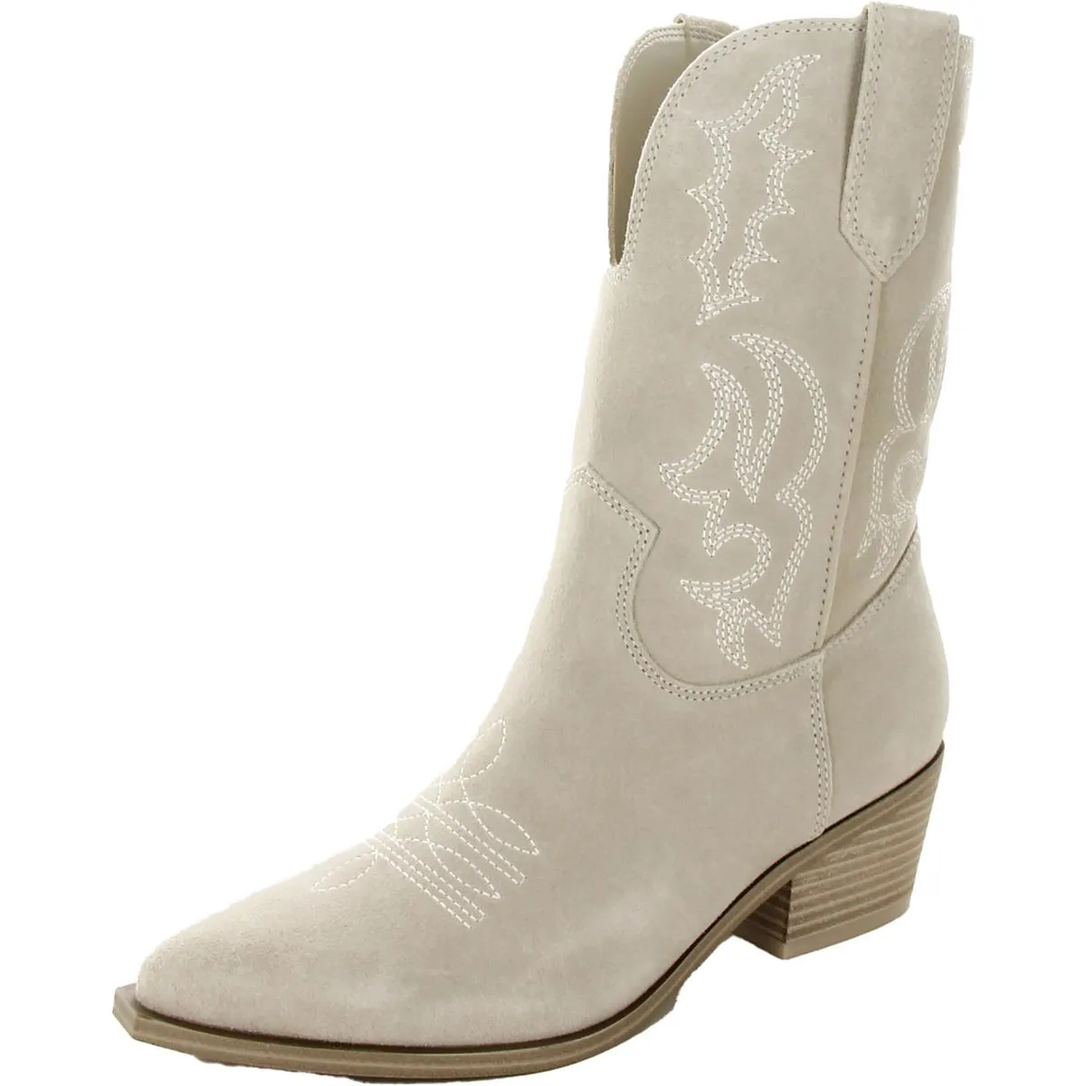 Yodown Womens Suede Pointed Toe Cowboy, Western Boots