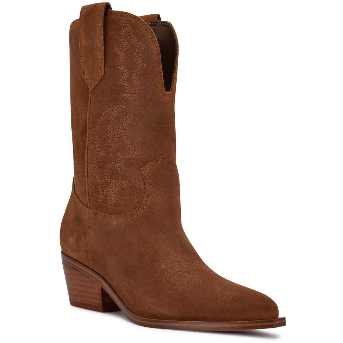 Yodown Womens Suede Pointed Toe Cowboy, Western Boots